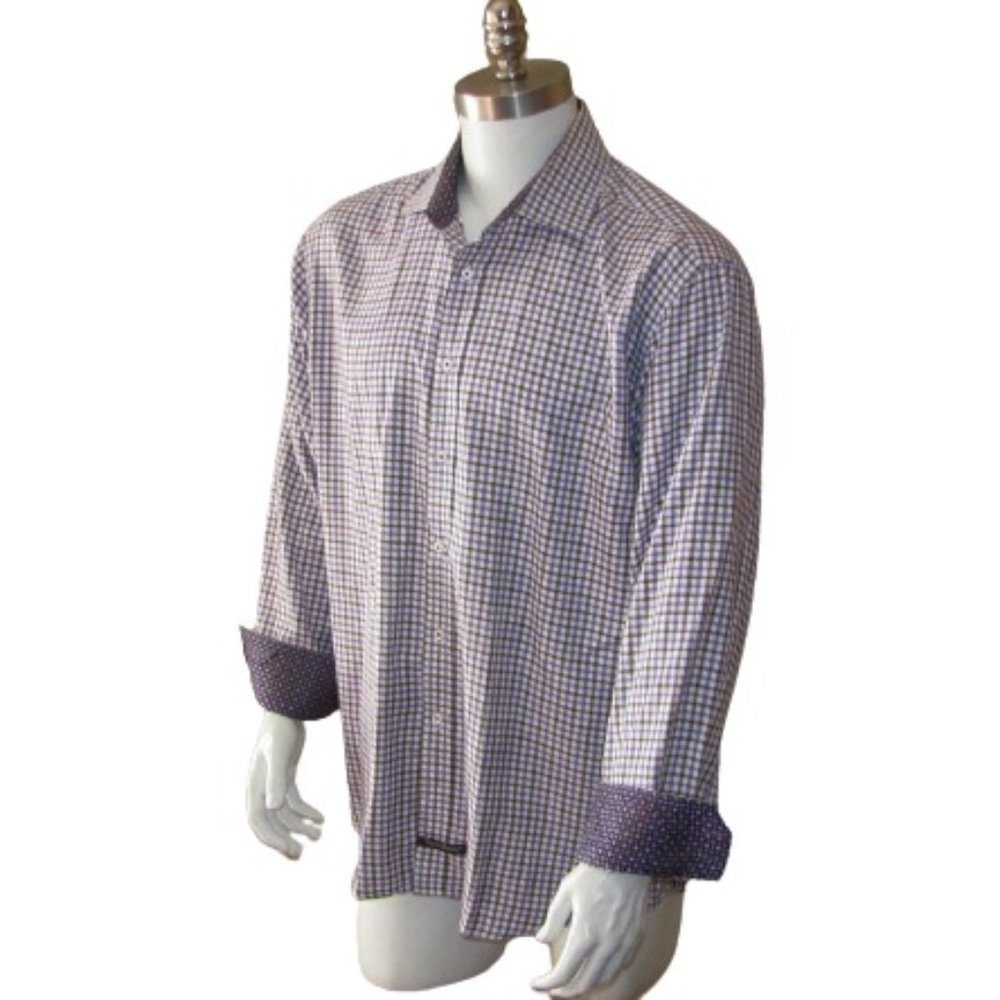 English Laundry Long Sleeve Shirt Men's Size 17 34/35 Multi Colors Striped